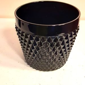 Black amethyst glass round vase